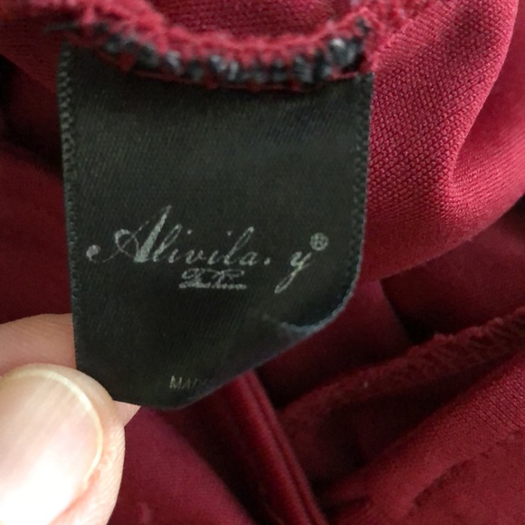 Brick red vintage inspired skirt with cinch front and decorative buttons XXL - Picture 5 of 8